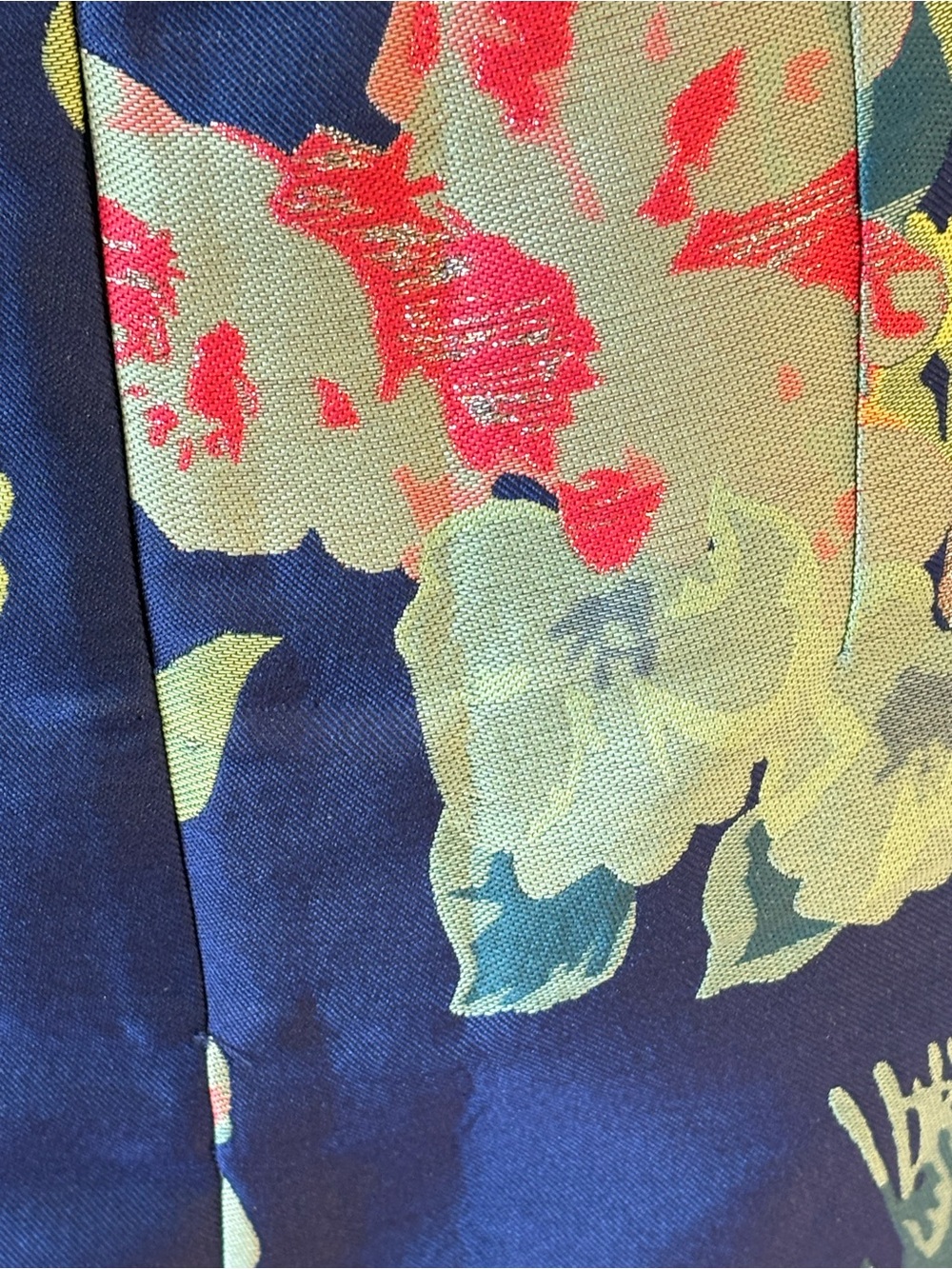Lulu's Navy Dress with Yellow & Green Accent - Picture 6 of 8